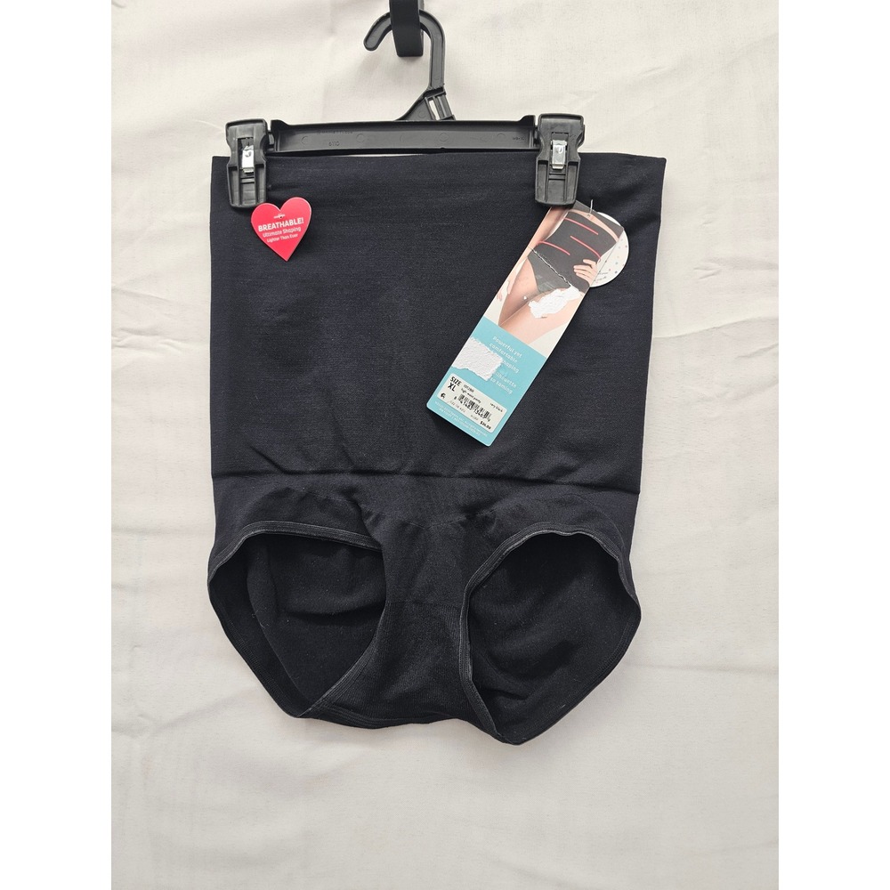 ASSETS by Spanx High-Waist Panty Shapewear Very Black 10128R Womens XL NWT